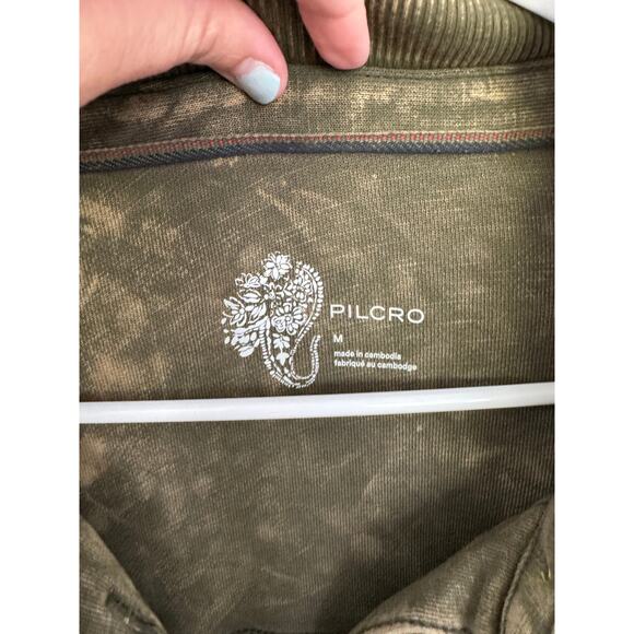 Anthropologie Pilcro Relaxed Button Front Shirt Jacket Moss Medium - Picture 8 of 8